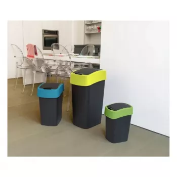 Curver Flip Bin 9L melns un dzeltens atkritumu tvertne