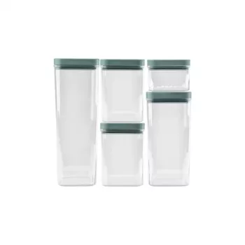 CURVER Kara sausās pārtikas uzglabāšanas trauku komplekts 0,5L + 2x1,2L + 1,8L + 2,4L, caurspīdīgs/tirkizzils, 6 daļas, hermētisks, kraujams, bez BPA