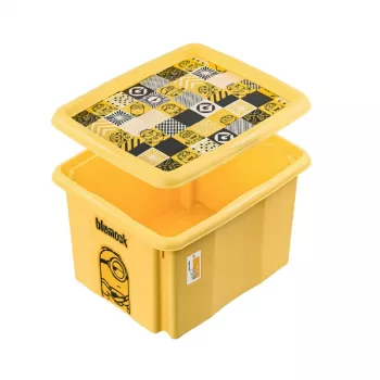 KEEEPER kaste ar vāku 15L Karolina “Minions Mosaic” 38x29.5x20.5 cm dzeltena