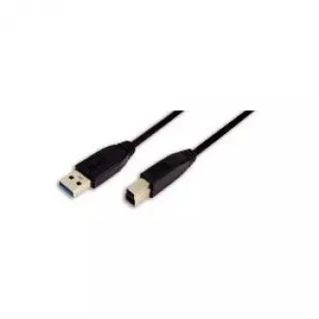 LogiLink USB 3.0 kabelis, USB-A vīrišķais uz USB-B vīrišķo, melns, 2 m, 5 Gbps, dubulti ekranēts
