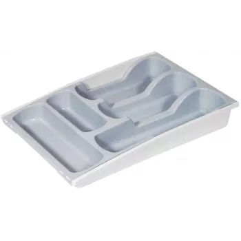 CURVER galda piederumu paplāte 30x42x6,4 cm, pelēka – 6 nodalījumi, mazgājama trauku mazgājamajā mašīnā, bez BPA, polipropilēns