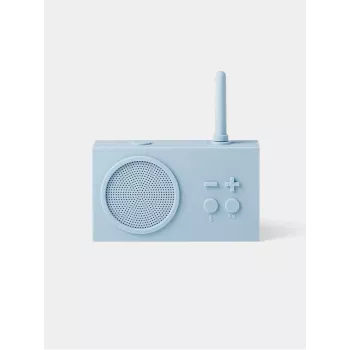 Lexon Tykho 3 pārnēsājamais FM radio un Bluetooth skaļrunis gaiši zilā krāsā