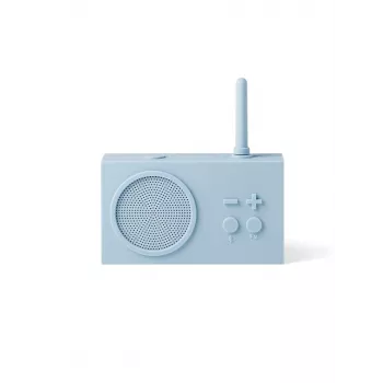 Lexon Tykho 3 pārnēsājamais FM radio un Bluetooth skaļrunis gaiši zilā krāsā