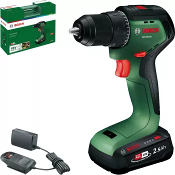 Bosch PSR 18V-60 bezvada urbjmašīna-skruvgriezis ar 2.5 Ah akumulatoru un lādētāju