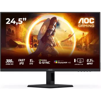 AOC 25G4SRE 24,5 collu Full HD IPS spēļu monitors, 180Hz, 0,5ms, DisplayHDR 400, FreeSync Premium, regulējams augstums
