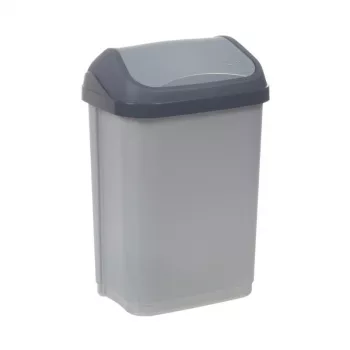 KEEEPER Swantje atkritumu tvertne 25L ar rotējošu vāku, gaiši sudraba, 33,5x25,5x53,5 cm