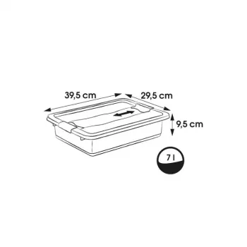 keeeper Crystalbox Cornelia kaste ar vāku 7L, 39.5 x 29.5 x 9.5 cm, caurspīdīga