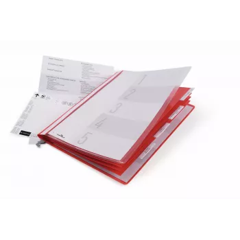 DURABLE 255503 Conventional View Folder A4 sarkans ar caurspīdīgu priekšpusi