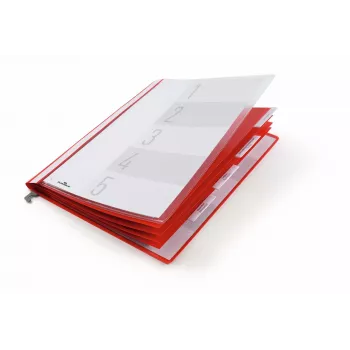 DURABLE 255503 Conventional View Folder A4 sarkans ar caurspīdīgu priekšpusi