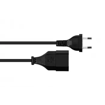 Kabelmeister pagarinātāja kabelis Euro Type C uz Euro ligzdu, melns, 0,75mm², 5m