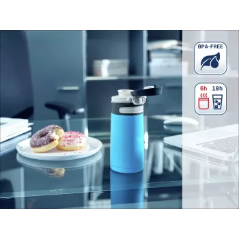 LEIFHEIT Thermo Mug Flip 350ml gaiši zila termokrūze