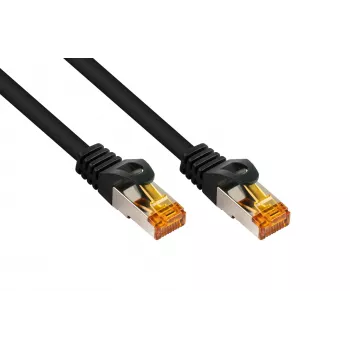 Kabelmeister RJ45 tīkla kabelis Cat.7, īpaši elastīgs TPE apvalks, bez halogēniem, melns, 0,5m