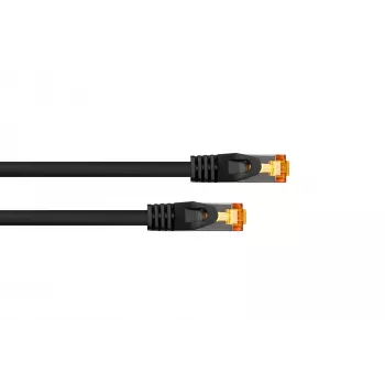 Kabelmeister RJ45 tīkla kabelis Cat.7, īpaši elastīgs TPE apvalks, bez halogēniem, melns, 0,5m
