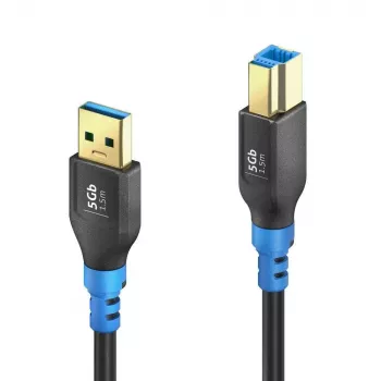 PureLink FlexInstall USB-A uz USB-B kabelis USB 3.0 5Gbps 1,50m melns