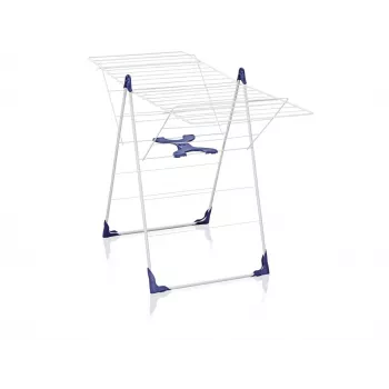 LEIFHEIT Classic 200 Flex drēbju žāvētājs, 20 m žāvēšanas garums, salokāms statīvs ar spārniem, balts/zils