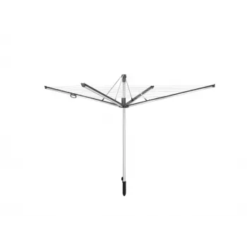 LEIFHEIT Linomatic 600 Plus rotējošais drēbju žāvētājs, 60 m žāvēšanas aukla, alumīnija rāmis, automātiska auklu ievilkšana, sudraba/pelēks