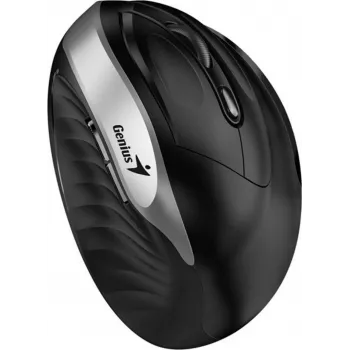 UNITEK Genius Ergo 8250S bezvadu ergonomiskā pele, 1600 DPI, melna-sudraba