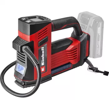 Einhell Power X-Change bezvada auto kompresors CE-CC 18/23 D Li-Solo, 18V, 11 bar, digitālais manometrs, LED apgaismojums, sarkans/melns (bez akumulatora)