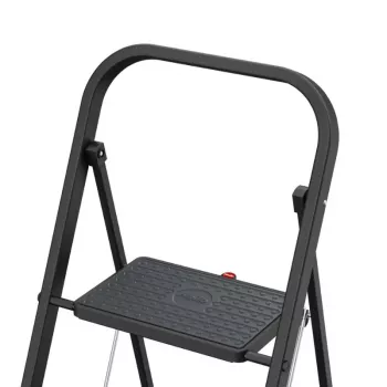 HAILO K44 StandardLine salokāms pakāpienu sols, 3 pakāpieni, drošības rokturis, melns, 150 kg