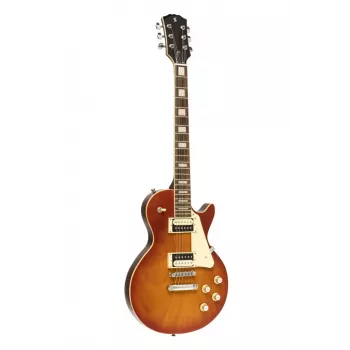 Stagg SEL-STD Vintage Sunburst elektriskā ģitāra ar set-neck, alkšņa korpusu, rožkoka grifu, HH humbuckeru pick-upiem
