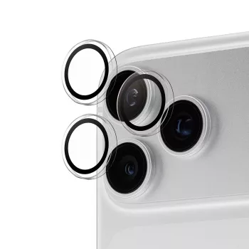 PanzerGlass PG Hoops kameras lēcu aizsargs iPhone 15 Pro/Pro Max - caurspīdīgs rūdīts stikls, 9H, pret traipiem, pret skrāpējumiem, viegla uzstādīšana