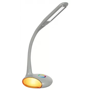 Activejet VENUS RGB pelēkā LED galda lampa ar krāsu mainīgu pamatni un USB uzlādi