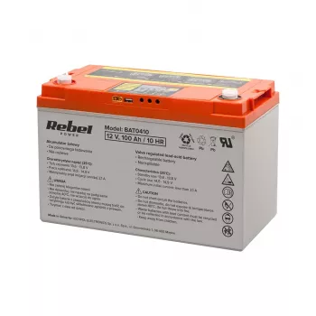 REBEL Deep Cycle Gel akumulators ar displeju 12V 100Ah