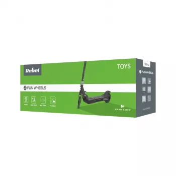 REBEL FUN WHEELS BLACK elektriskais skrejritenis 250W 25km/h 8 inch cietās riepas