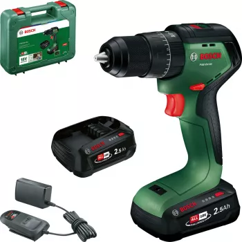 Bosch PSB18V-60 18V bezsuku triecienurbjmašīna ar 2x2,5Ah akumulatoriem un lādētāju koferī