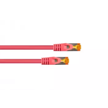 Kabelmeister RJ45 tīkla kabelis Cat.7 S/FTP, TPE apvalks, bez halogēniem, fuksijas krāsā, 0,25m