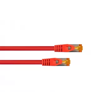 Kabelmeister Cat.7 S/FTP Patch Cable, RJ45, TPE, Halogen-Free, Red, 0.15 m