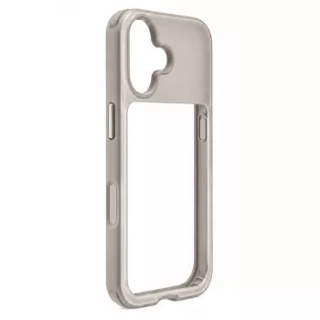 Evelatus Apple iPhone 17 LiveCase hibrīdais maciņš ar statīvu PC+TPU sudraba