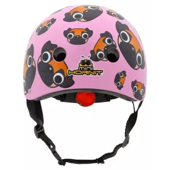 Hornit Pug bērnu velosipēda ķivere ar LED apgaismojumu - rozā, 48-53 cm PUS806