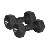 REBEL ACTIVE čuguna neoprēna hex hanteles komplekts 2x8kg, tumši pelēks