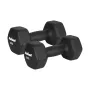 REBEL ACTIVE čuguna neoprēna hex hanteles komplekts 2x8kg, tumši pelēks