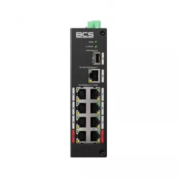 BCS-L-SP0801G-1SFP(2) industriālais Gigabit PoE+ komutators ar 8 portiem un SFP uplink
