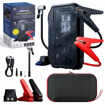 3MK Motio HyperBoost Pro 3000A 4-in-1 palaidējs ar Smart Start kabeļiem, LED lukturi, power bank un gaisa kompresoru