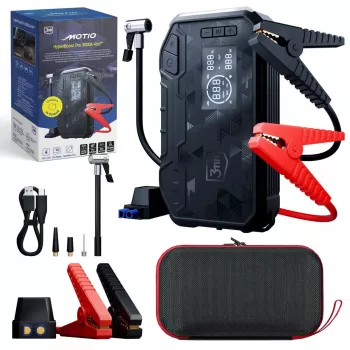 3MK Motio HyperBoost Pro 3000A 4-in-1 palaidējs ar Smart Start kabeļiem, LED lukturi, power bank un gaisa kompresoru