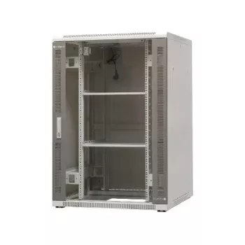 EmiterNet Top 24U brīvstāvošs skapju statnis, 800x800x1180 mm, stikla priekšējās durvis, melns EM/SH05D-8824
