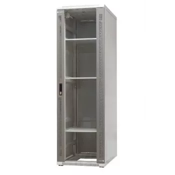 EMITER EmiterNet Top 42U brīvi stāvošs skapju skapis, 600x1000x1980 mm, stikla priekšdurvis, melns EM/SH05D-6042