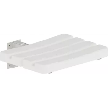 DEANTE NIL_651A salokāms sienas dušas sēdeklis, balts ABS plastmasas, alumīnija rāmis, 150 kg slodze