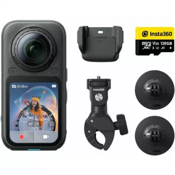 Insta360 X6 360 grādu sporta kamera, motocikla komplekts, 8K, melna