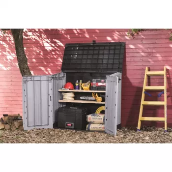 Keter dārza un balkona kaste MIDI pelēki-melna 132x71.5x113.5cm