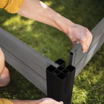 KETER Vista Modular apmale modulārai kvadrātveida puķu dobai 122x122x27cm, pelēka