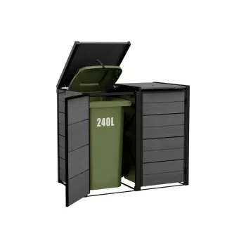 Keter Hide Away atkritumu tvertņu uzglabāšanas konteiners 2x240L, pelēks