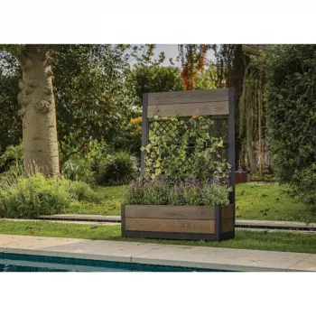 KETER Deco Tulip 110L 2-Rhombus Walnut Mesh Flower Pot