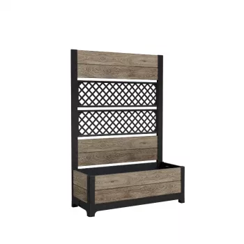 KETER Deco Tulip 110L 2-Rhombus Mesh puķu pods, oša koka tonī
