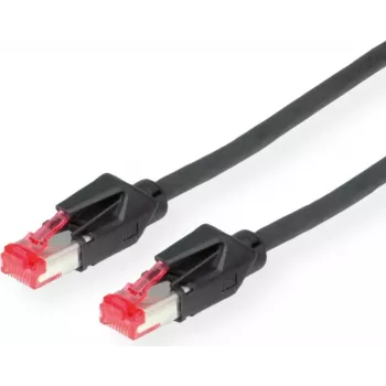 Dätwyler 21.05.0005 Cat 6 S/FTP tīkla kabelis, RJ-45 tētis uz RJ-45 tētis, 0,5 m, melns, LSZH, 10 Gbps