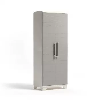 KETER Linear Wood garais skapis 68x39x173cm gaiši bēšs/gaiši pelēks