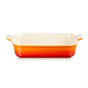 LE CREUSET Heritage taisnstūra cepšanas trauks, keramika, 32x24cm / 4L, oranžs